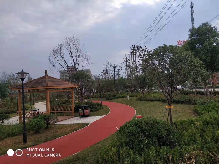 園林景觀彩色透水地坪施工